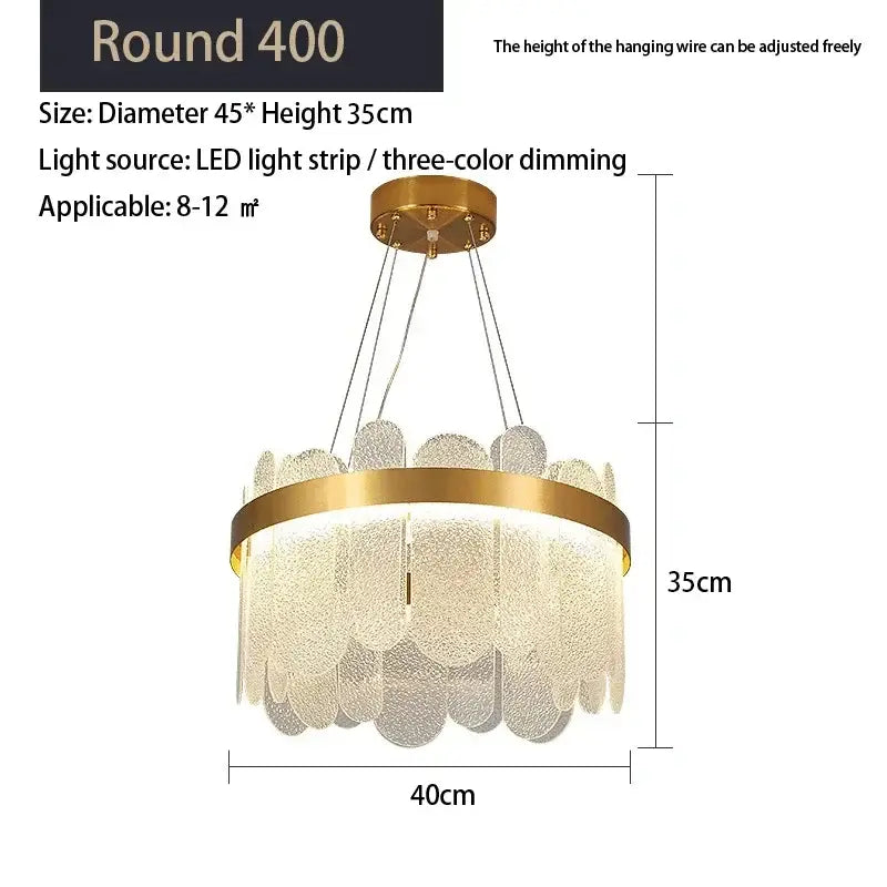 Modern gold cloud crystal led chandelier with textured white glass discs and brass ring for living room decorbites crystal led