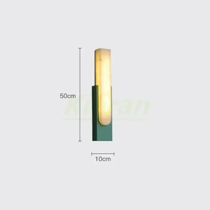 Modern gold cloud stone led wall light with a warm yellow panel in dark green metal base for bedroom decorbites cloud stone