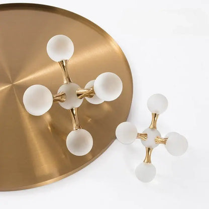 Modern gold crystal ball molecule lamp with frosted white bulbs for living room decorbites crystal ball ornament