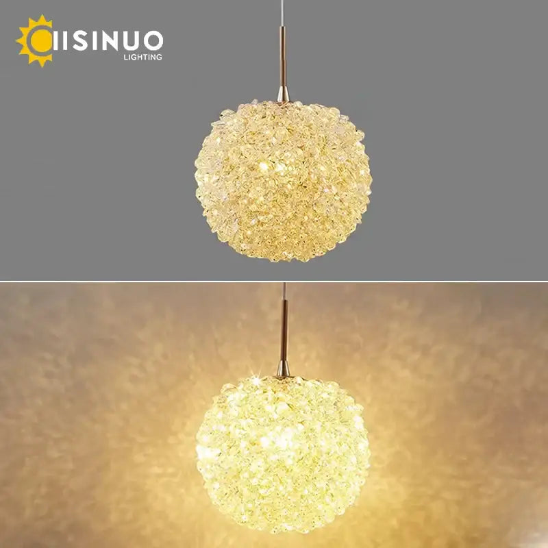 Modern gold crystal ball pendant light featuring clear crystal beads for elegant bedroom decorbites crystal ball chandelier