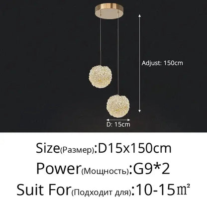 Modern gold crystal ball pendant light with textured sparkling surface and adjustable hanging length for decorbites crystal ball decor