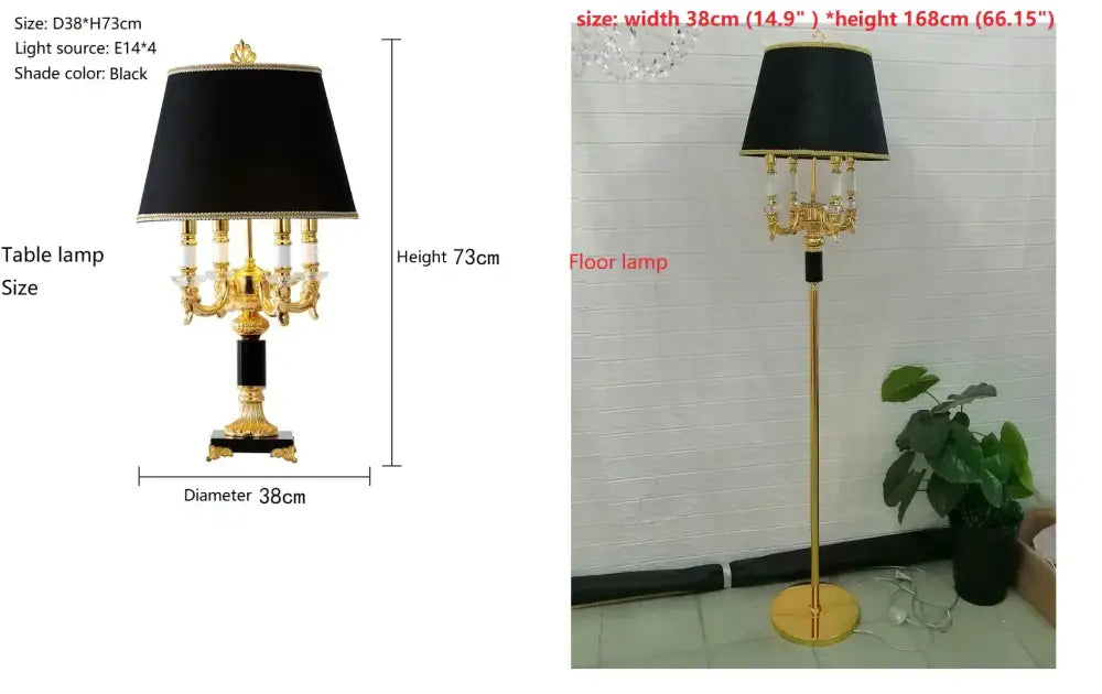 Modern gold crystal black table lamp with elegant black lampshade and gold-toned chandelier base for decorbites crystal black collection