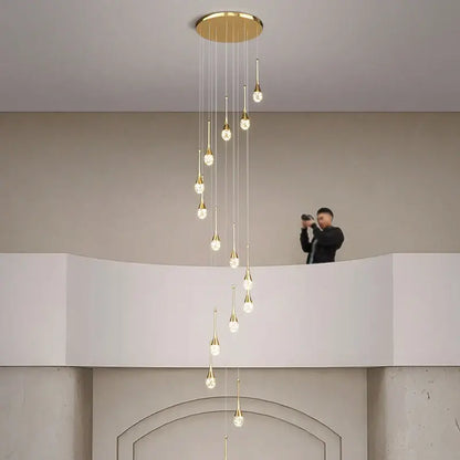 Modern gold crystal bubble chandelier with teardrop pendant lights from decorbites crystal bubble for dining room decor