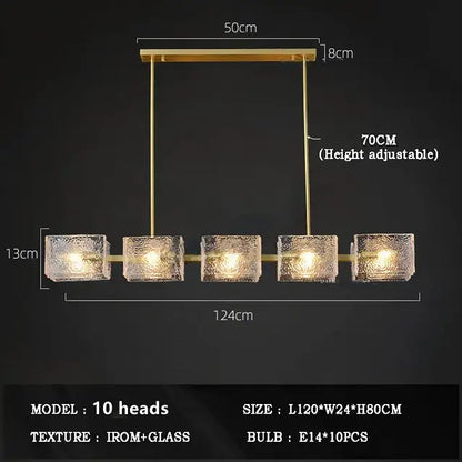 Modern gold crystal ceiling chandelier with five textured glass cube pendants and e14 bulbs for living room decorbites crystal ceiling