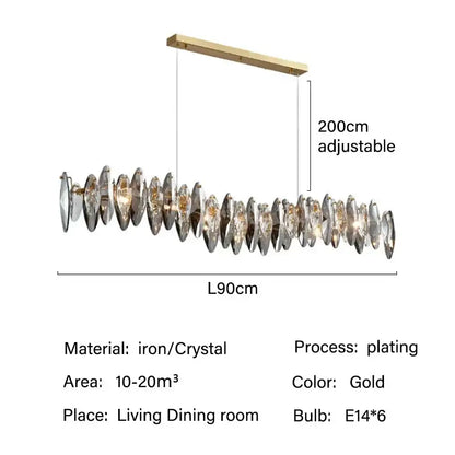 Modern gold crystal ceiling chandelier with gold-plated iron and faceted crystals for elegant living room decorbites crystal ceiling