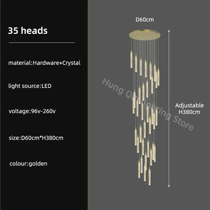 Modern gold crystal chandelier with 35 crystal-encrusted led lights for luxury dining room decorbites crystal chandelier