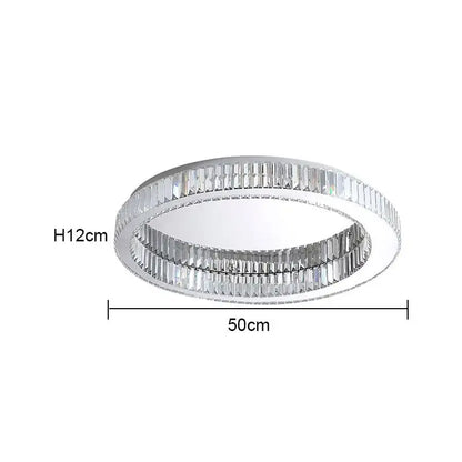 Modern gold crystal circle chandelier with sleek chrome finish and faceted crystal accents for elegant living room decorbites crystal circle