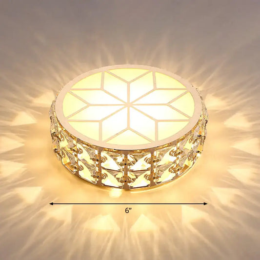 DecorBites™ champagne gold flush mount ceiling light with crystal-embedded star pattern and warm diffused illumination
