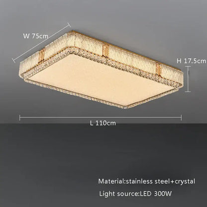 Modern gold light fixture with stainless steel frame and decorbites crystal glass ceiling design for living room decor