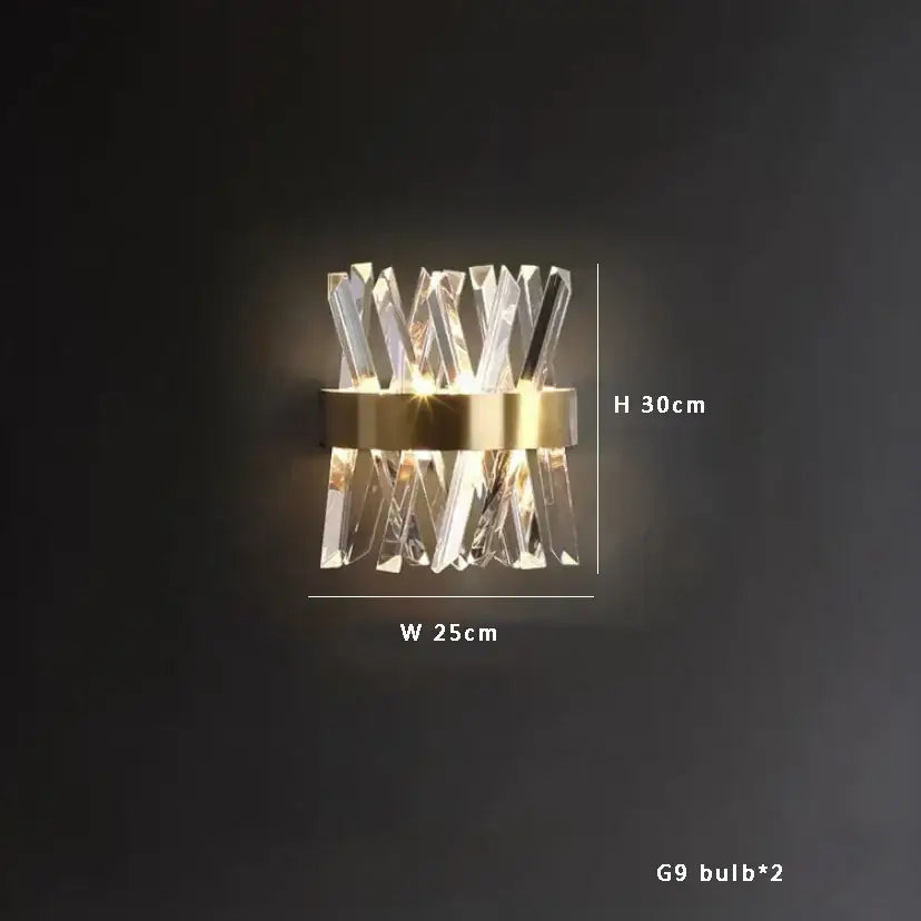 Modern gold crystal glass pendant light with faceted clear glass cluster and metal base for dining room decorbites crystal glass