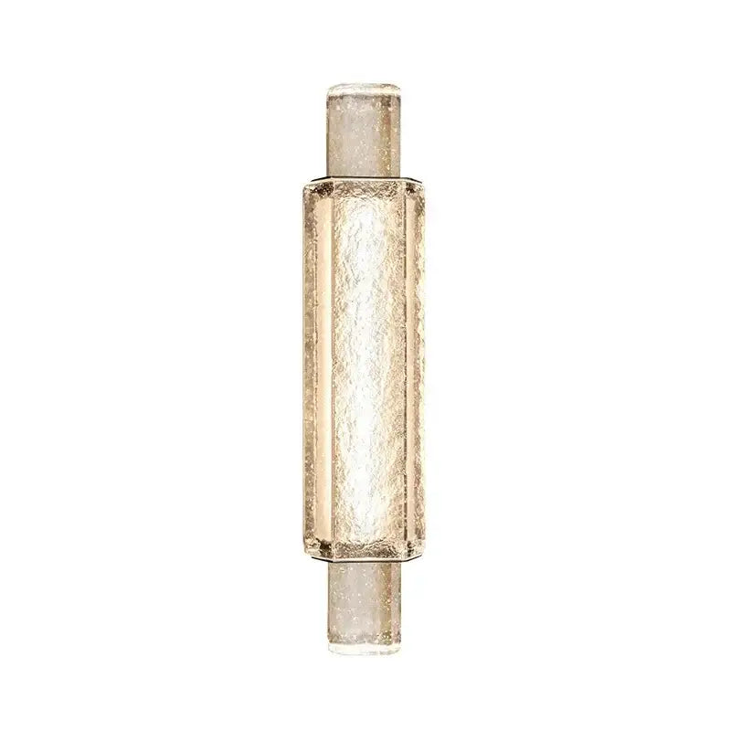 Modern gold crystal glass wall lamps featuring textured translucent glass and frosted metallic accents for bedroom wall lights