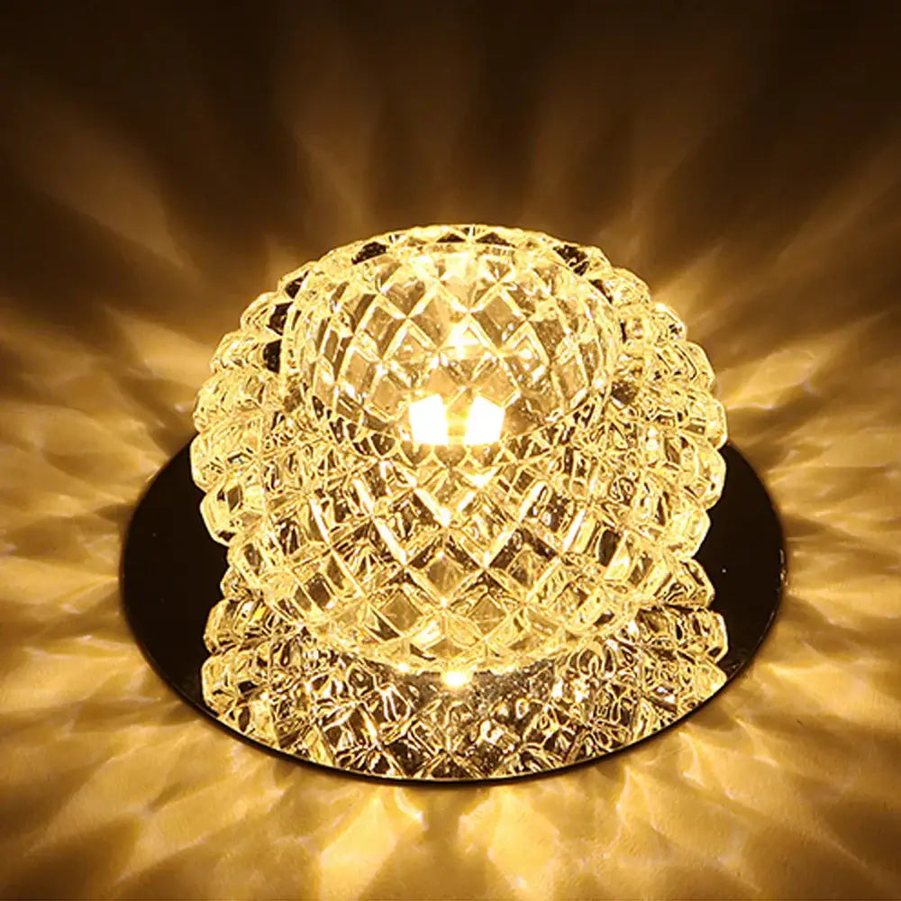 Modern gold crystal led ceiling chandelier featuring a faceted globe with diamond-cut pattern and warm light for decorbites crystal led lighting