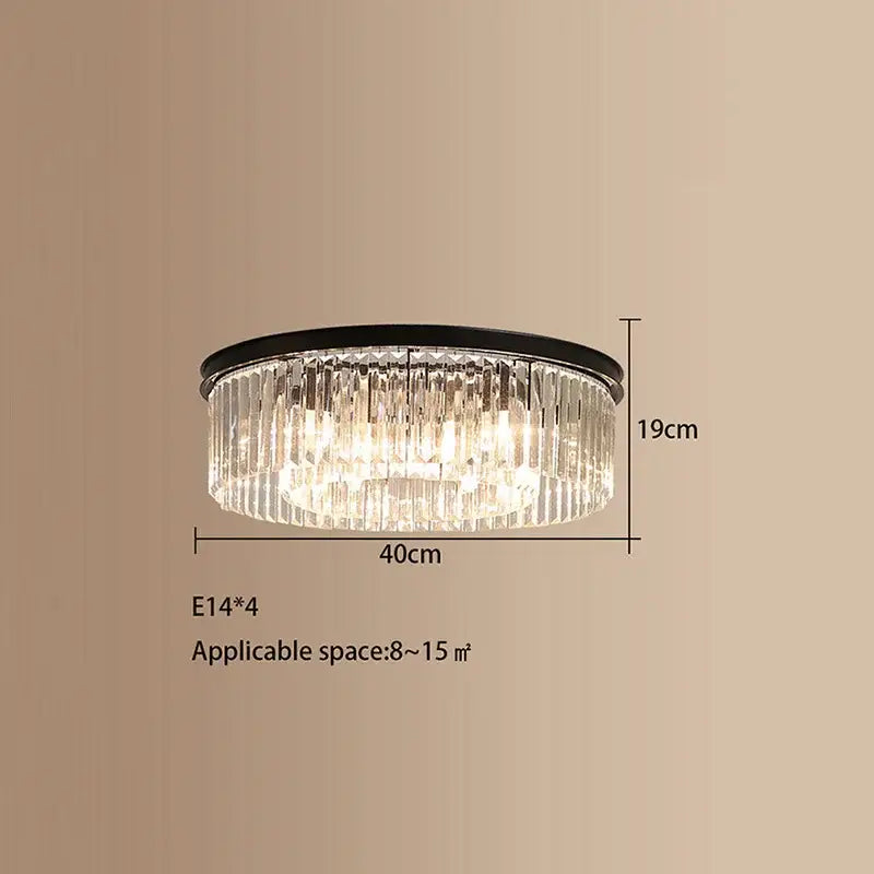 Modern gold crystal led ceiling chandelier with black metal frame and clear faceted crystal rods for living room decorbites crystal led ceiling chandelier