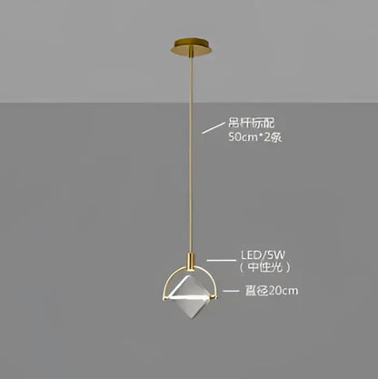 Modern gold crystal led ceiling lamp featuring a sleek pendant light with a clear crystal led diffuser by decorbites