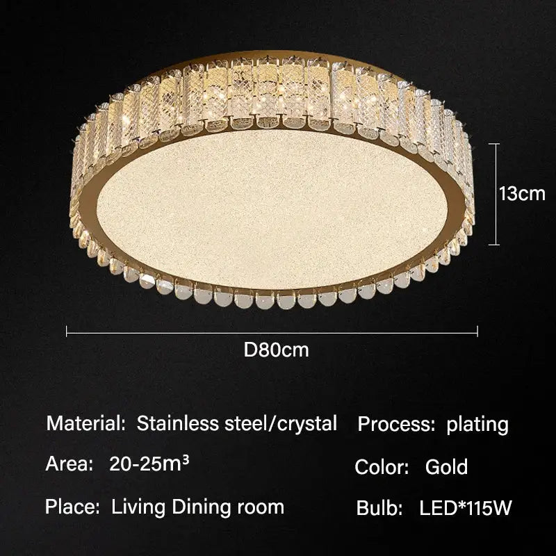 Modern gold crystal led ceiling light with gold-plated frame and sparkling crystal led ceiling border for bedroom decorbites ceiling lights