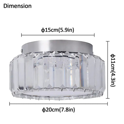 Modern gold crystal led ceiling dining room chandelier with sleek silver base and clear faceted glass panels arranged vertically