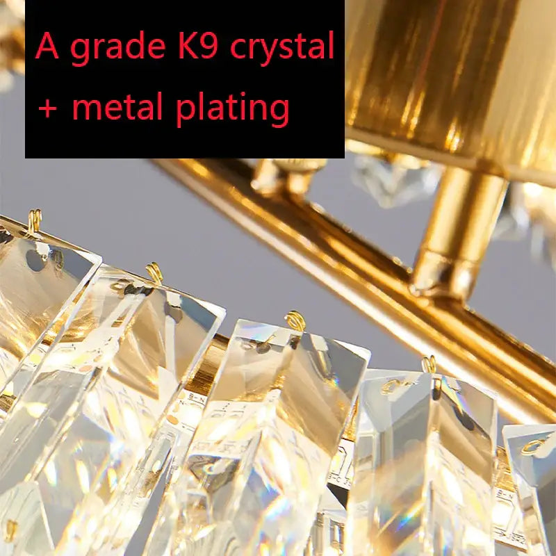 A grade k9 crystal led chandelier with gold metal plating ceiling lights for living room decorbites crystal led design