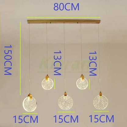 Modern gold crystal led chandelier with four crackled glass globe pendants for dining room decorbites crystal led light