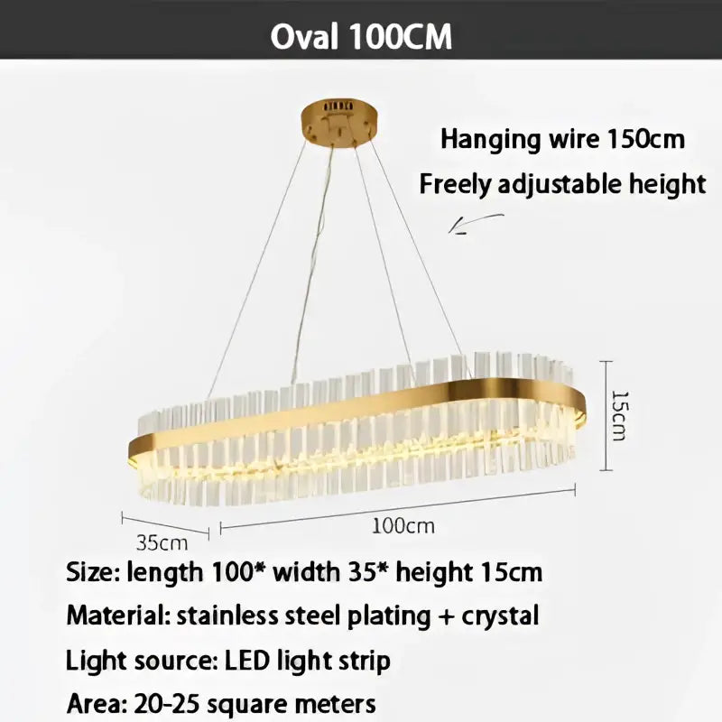 Modern gold crystal led ring chandelier with a stainless steel frame and dangling crystal accents for dining room decorbites crystal led