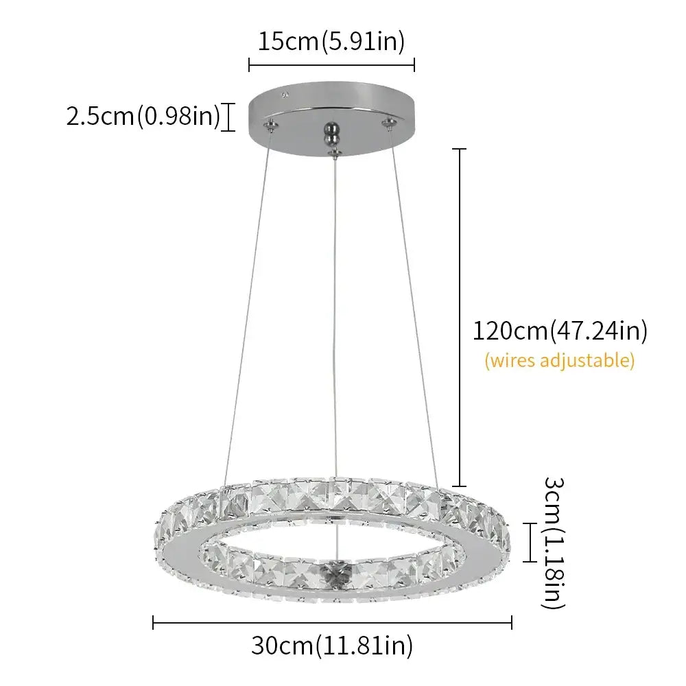 Modern gold crystal möbius strip pendant chandelier with double-ring led, chrome finish, and clear crystal accents decorbites gold