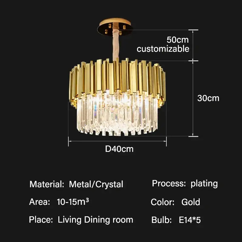 Modern gold crystal oval round chandelier featuring gold-plated metal and clear crystals for elegant dining room decorbites crystal oval