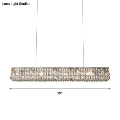 Modern gold crystal pendant chandelier 39-inch rectangular 110v-120v textured faceted crystal antique silver finish