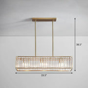 DecorBites modern style gold crystal light fixture with metal frame and vertical prisms for 110v-120v use