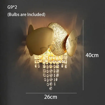 Modern gold crystal tassels led pendant chandelier with textured shell design and decorbites crystal tassels for dining room decor
