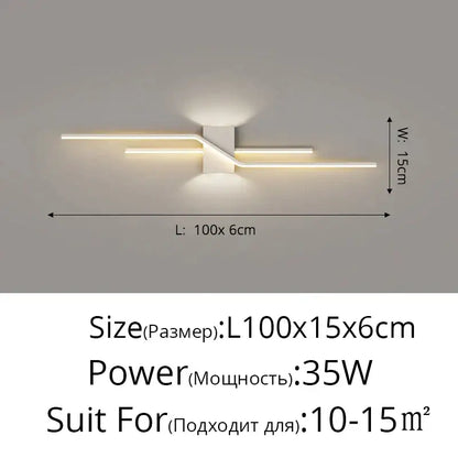 Modern gold curved led wall lamp with white minimalist intersecting bars emitting warm ambient bedroom light