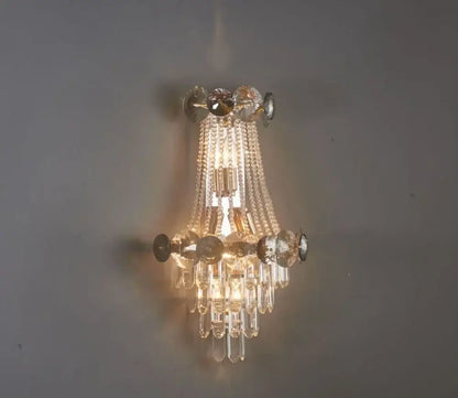 Modern gold decorbites crystal chandelier with cascading clear glass beads and faceted crystal accents for living room