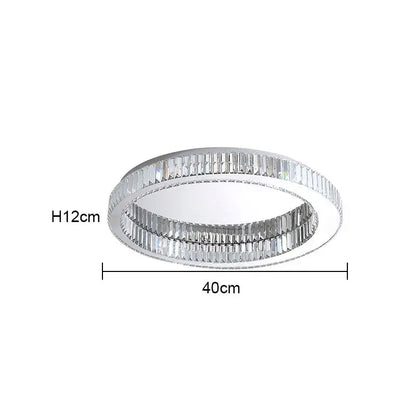 Modern gold decorbites crystal circle ceiling chandelier with silver-toned faceted crystal rings for living room lighting
