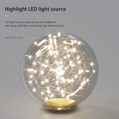 Modern gold decorbites glass balls chandelier with spherical glass lamp and glowing white led lights for dining room pendant light