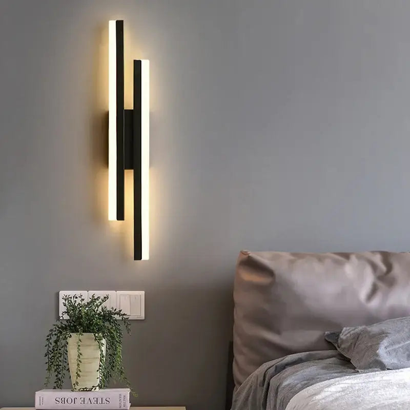 Modern black and white decorbites led strip wall lamp with sleek minimalist design for bedroom sconce lighting