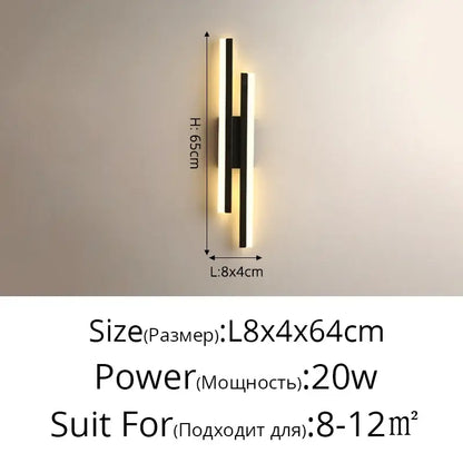Modern black and white wall lamp with sleek minimalist design featuring decorbites led strip for bedroom lighting