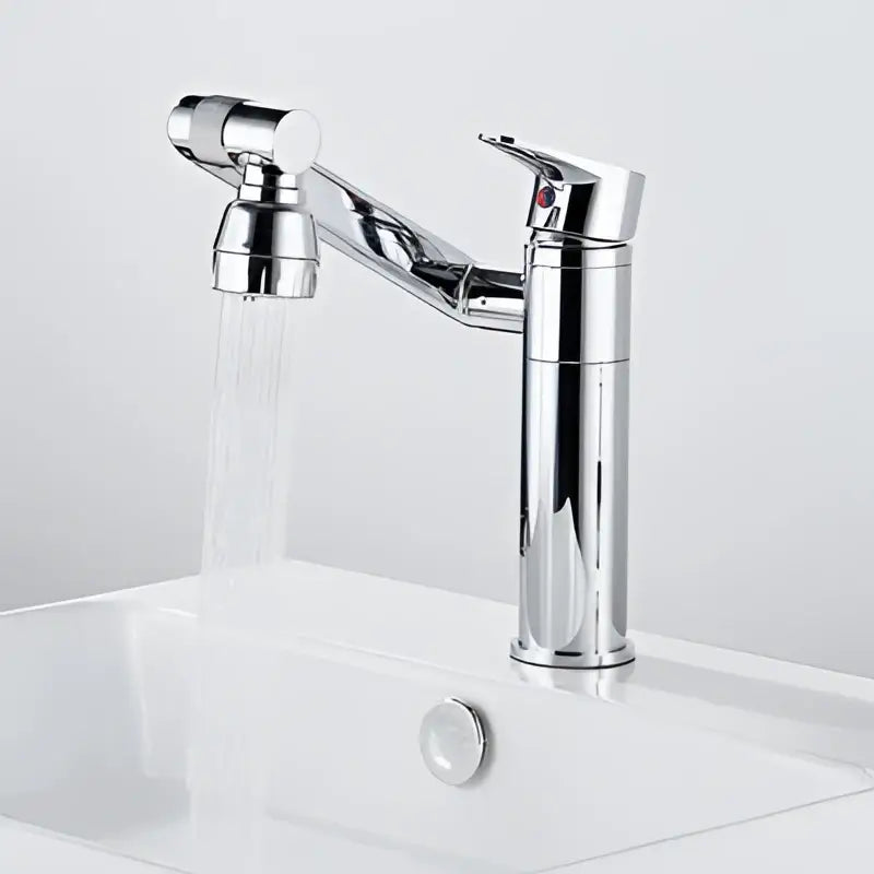 Modern gold detachable spray sink faucet with chrome finish and sleek curved spout for bathroom sink faucet use