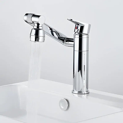 Modern gold detachable spray sink faucet with chrome finish and sleek curved spout for bathroom sink faucet use