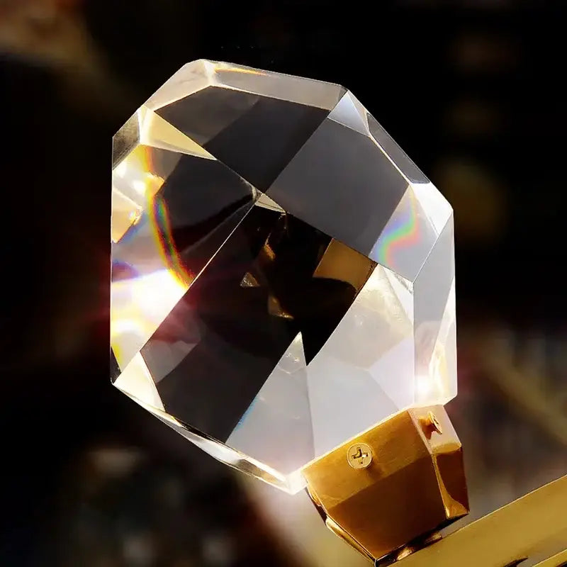 A faceted crystal door knob with gold tone base for decorbites elegant crystal chandelier living room pendant light