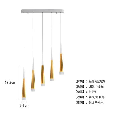Modern gold elegant led ring chandelier pendant light with five tapered shades on aluminum and acrylic mount for living room decorbites elegant led