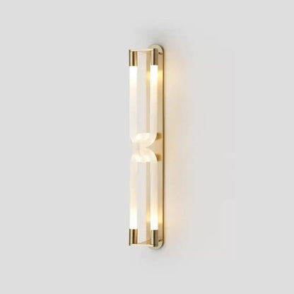 Modern gold elegant wall mounted light featuring two translucent acrylic tubes with a sleek metallic frame for decorbites elegant wall decor