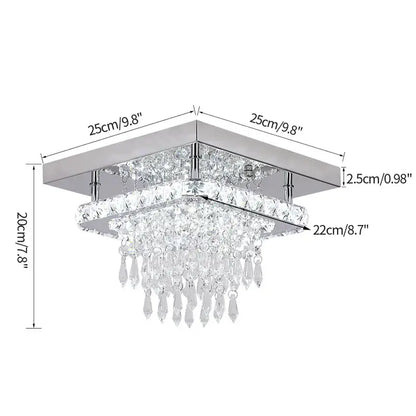 Modern gold five ring decorbites crystal ceiling chandelier with chrome base and cascading clear teardrop crystals