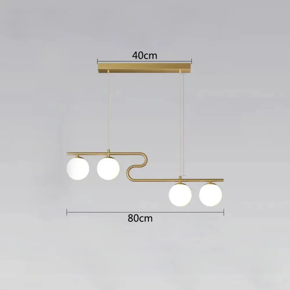 Modern gold brass pendant light with four frosted glass globe bulbs for dining room decorbites glass ball led chandelier