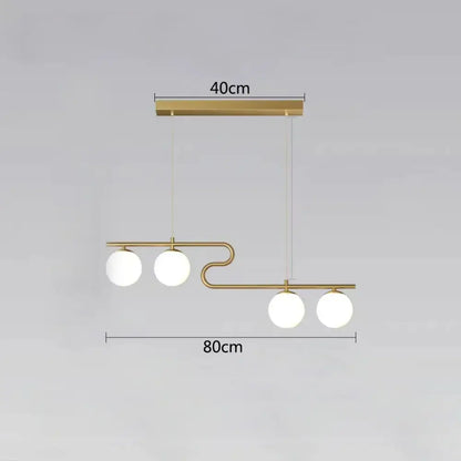 Modern gold brass pendant light with four frosted glass globe bulbs for dining room decorbites glass ball led chandelier
