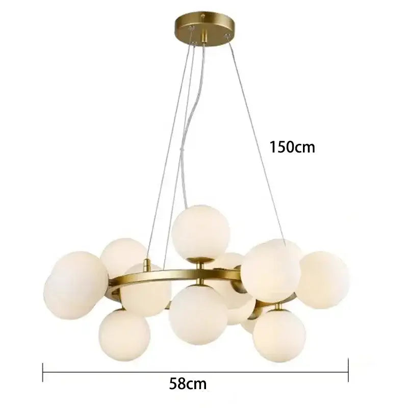 Modern gold glass ball led chandelier pendant lights with frosted glass spheres for living room decorbites glass ball design