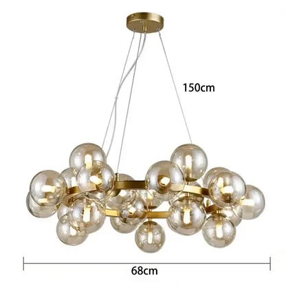 Modern gold glass ball led chandelier with frosted glass spheres and brass frame pendant lights for living room decorbites glass ball