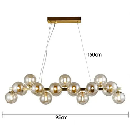 Modern gold glass ball led chandelier with frosted glass spheres pendant lights for living room decorbites glass ball design