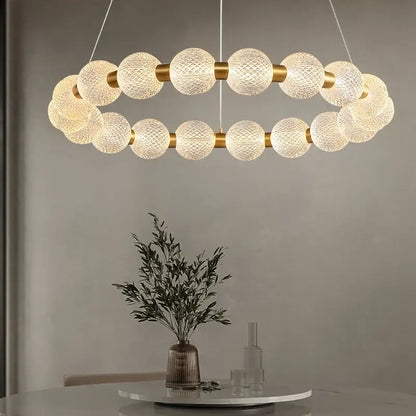Modern gold glass ball led chandelier with frosted glass spheres and metal accents for living room decorbites decor