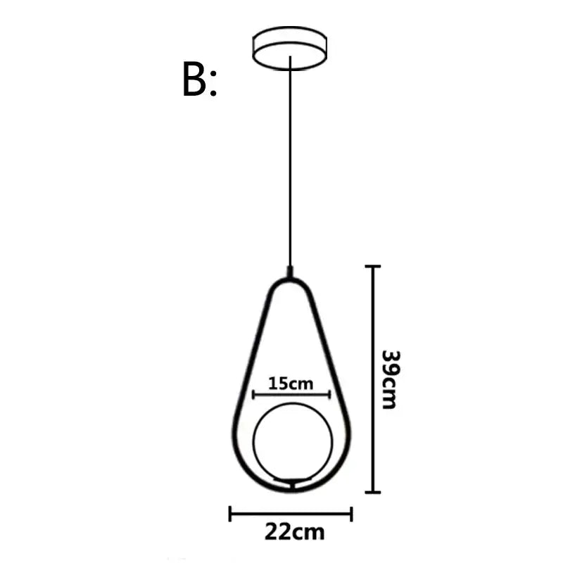 Modern gold glass ball led pendant light with teardrop shape and minimalist design for dining room decorbites pendant light
