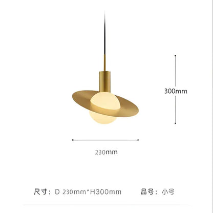 Modern gold pendant light with glass ball led and circular disc design for dining room decorbites glass ball lighting