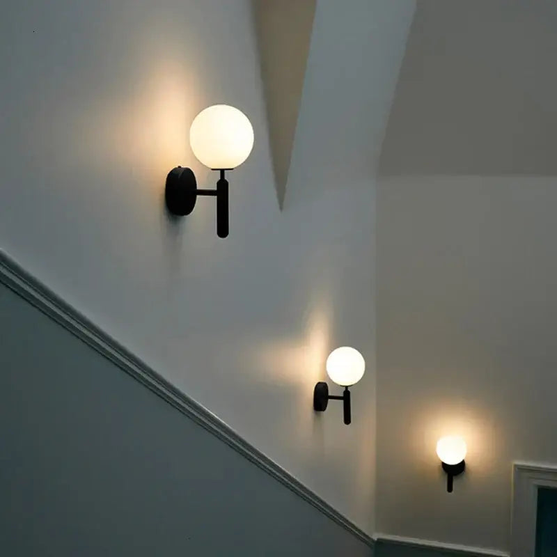 Black wall sconce with frosted glass globe modern gold glass ball mirror wall lights for bedroom decorbites glass ball