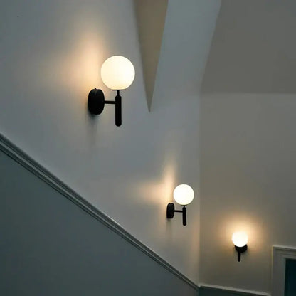 Black wall sconce with frosted glass globe modern gold glass ball mirror wall lights for bedroom decorbites glass ball
